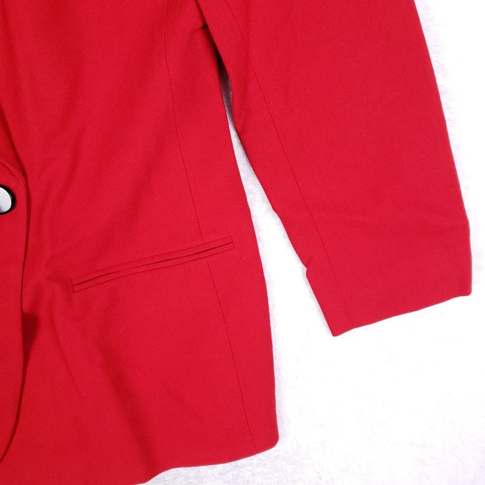 Valerie Stevens Petites Red 100% Pure Wool‎ Double Breasted Blazer Size 10P
